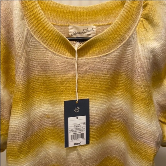😀NWT Universal Threads - Yellow Striped Sweater -S - Picture 3 of 3